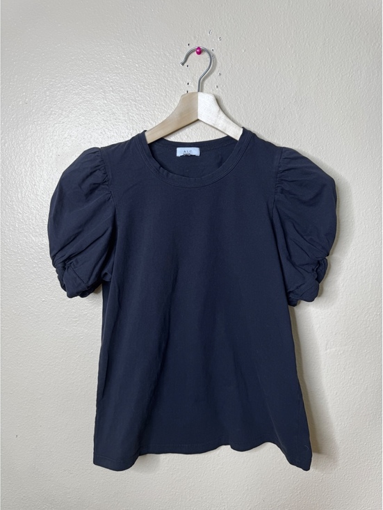 A.L.C. Tops - A.L.C. Women’s Medium Black Puff Sleeve Ruched Cotton Shirt Made in USA